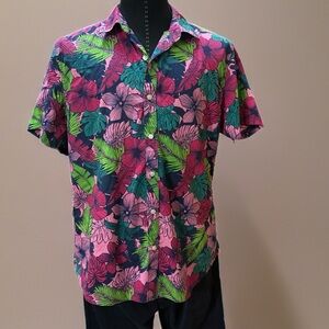 Bonobos Tropical Floral Men's Shirt - Pink, Green, Blue